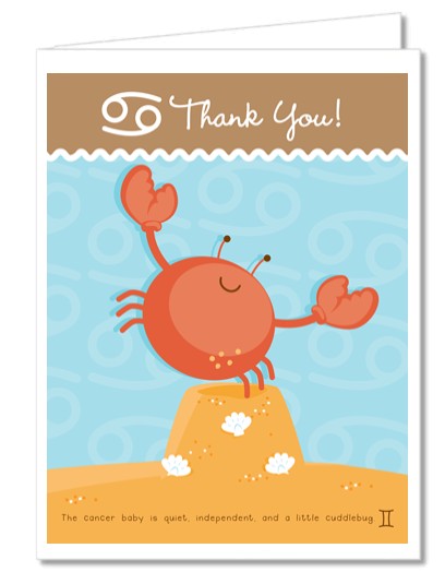 Crab | Cancer Horoscope - Baby Shower Thank You Cards